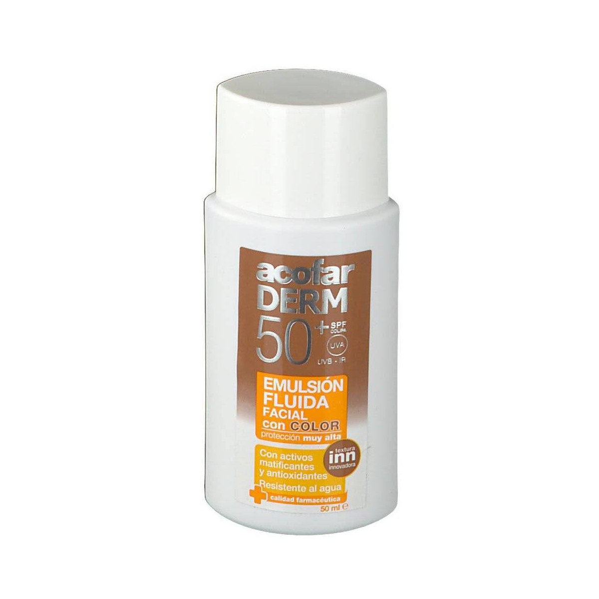 acofarderm fluida facial con color spf50 50ml