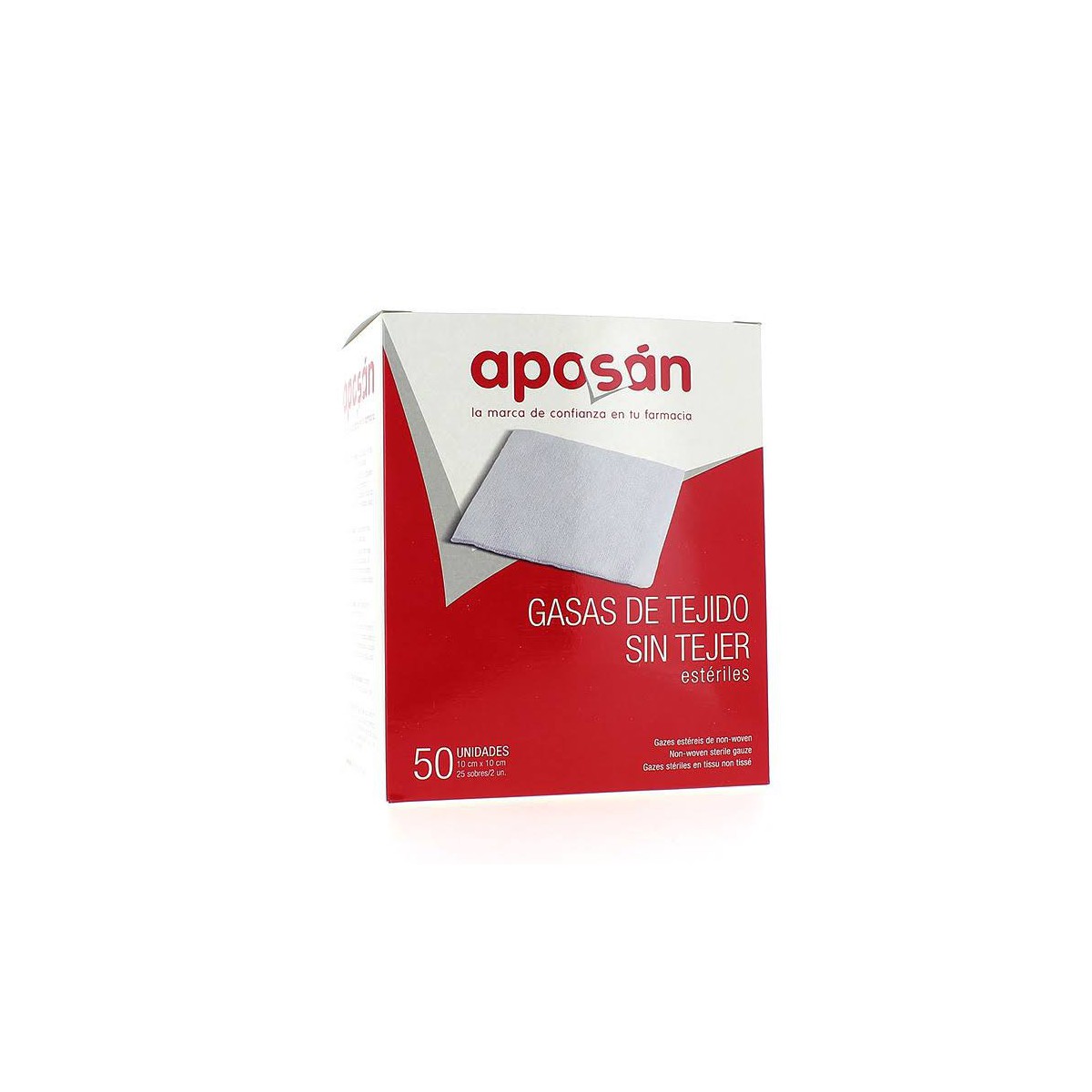aposan gasa esteril tejido sin tejer 10cmx10cm 50 gasas 2udsobre