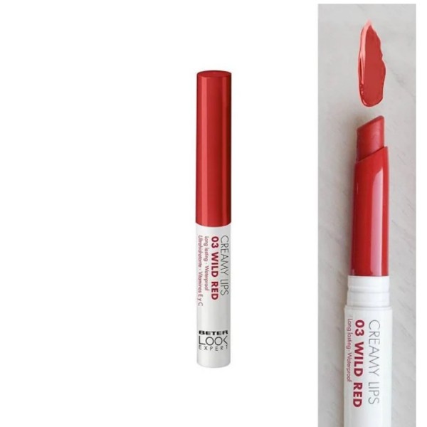 beter lipstick look expert red glam
